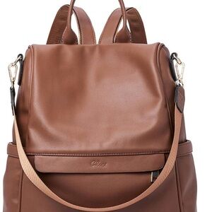 Cluci Tan Leather Backpack for Women